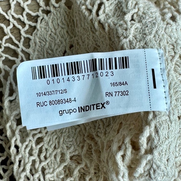 Zara Boho Ecru Floral Cotton Crochet Halter Strappy Top Size S - Picture 6 of 16